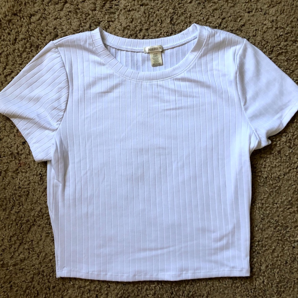BOZZOLO Cropped White T-Shirt